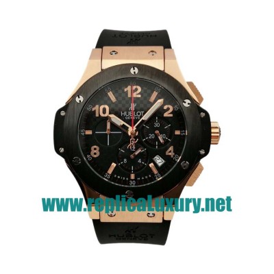 Men Red Gold Hublot Big Bang 301.PB.131.RX 44MM Black Carbon Dials Replica Watches UK