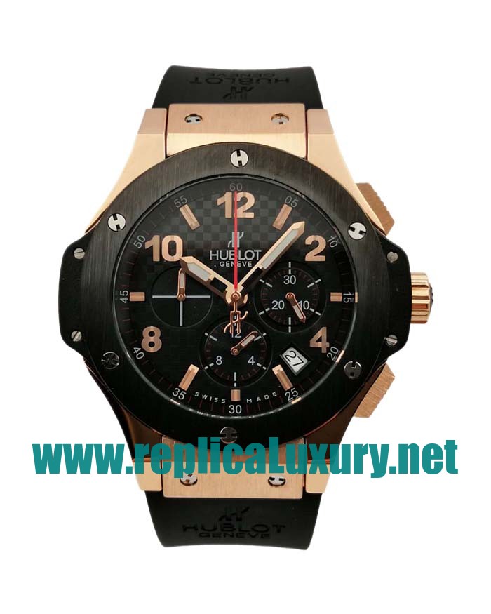 Men Red Gold Hublot Big Bang 301.PB.131.RX 44MM Black Carbon Dials Replica Watches UK