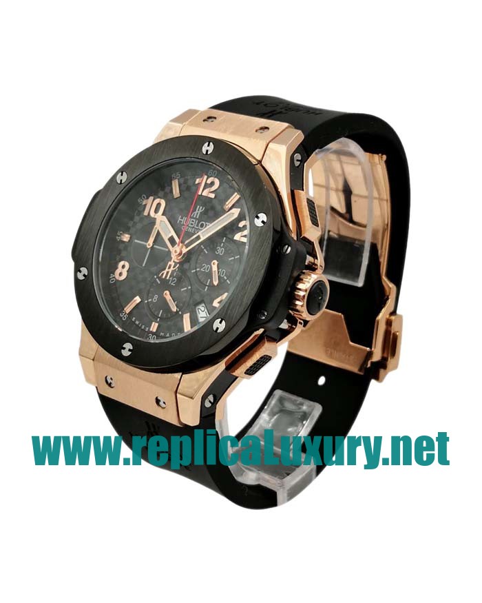 Men Red Gold Hublot Big Bang 301.PB.131.RX 44MM Black Carbon Dials Replica Watches UK