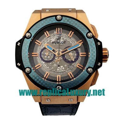 Men Rose Gold Hublot King Power 701.OQ.0138.GR.SPO14 46MM Grey Dials Replica Watches UK