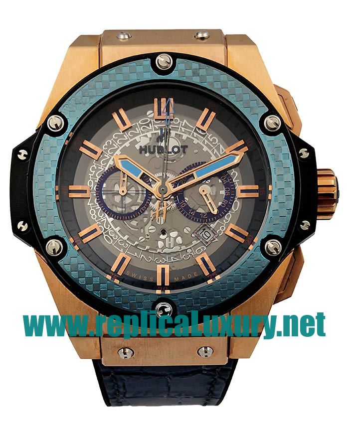 Men Rose Gold Hublot King Power 701.OQ.0138.GR.SPO14 46MM Grey Dials Replica Watches UK