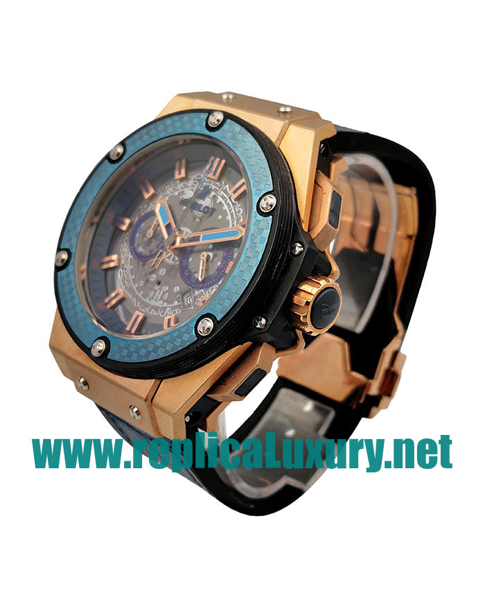 Men Rose Gold Hublot King Power 701.OQ.0138.GR.SPO14 46MM Grey Dials Replica Watches UK