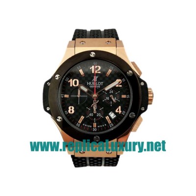 Men Red Gold Hublot Big Bang 301.PB.131.RX 44MM Black Dials Replica Watches UK