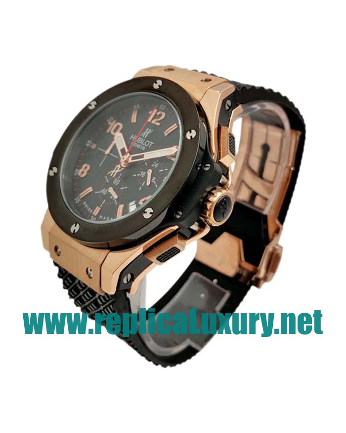 Men Red Gold Hublot Big Bang 301.PB.131.RX 44MM Black Dials Replica Watches UK