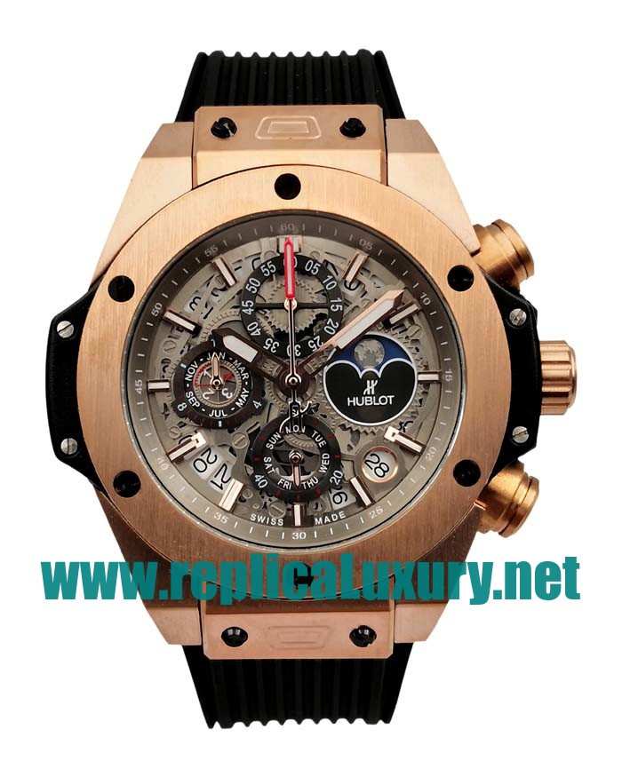 Men Rose Gold Hublot Big Bang 406.OM.0180.RX 48MM Skeleton Dials Replica Watches UK