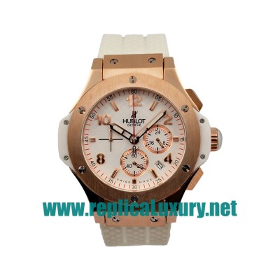 Men Rose Gold Hublot Big Bang 301.PE.230.RW 44MM White Dials Replica Watches UK