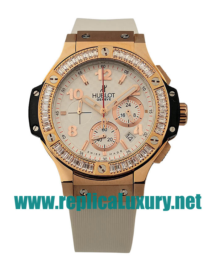 Women Rose Gold Hublot Big Bang 341.PE.230.RW.114 37MM White Dials Replica Watches UK