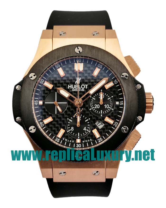 Men Rose Gold Hublot Big Bang 301.PM.1780.PM 44MM Black Dials Replica Watches UK